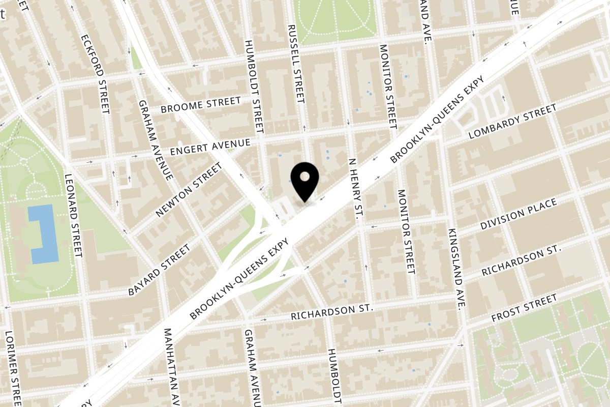 Map showing the location of Homemade Taqueria Meeker Ave on 517 Meeker Ave in Brooklyn